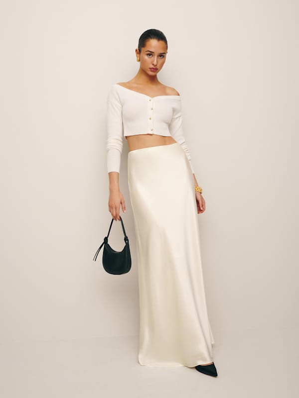 Bella Satin Skirt - Fior Di Latte